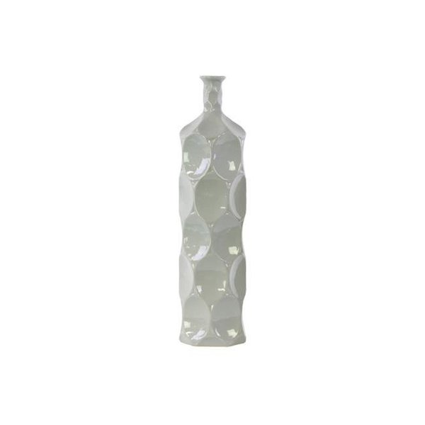Urban Trends Collection Urban Trends Collection 24400 Ceramic Round Bottle Vase With Dimpled Sides; Large - Gray 24400